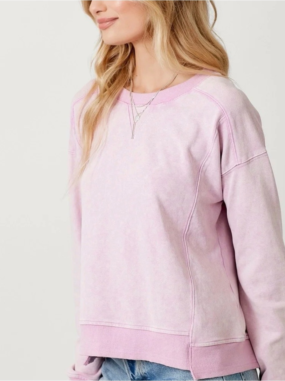 Mystree Washed Lavender Pullover Sweatshirt large NWT